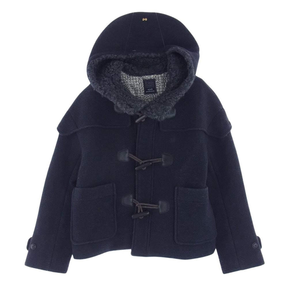 mina perhonen ミナペルホネン ta6471 nordic moss ノルディックモス ウール ダッフル ショート コート ネイビー系 38【中古】