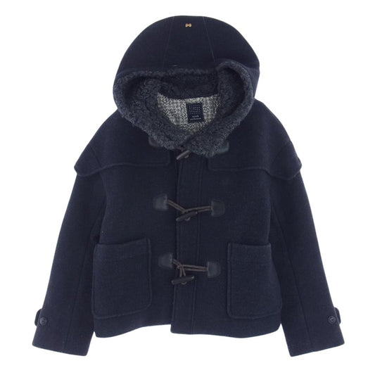 mina perhonen ミナペルホネン ta6471 nordic moss ノルディックモス ウール ダッフル ショート コート ネイビー系 38【中古】
