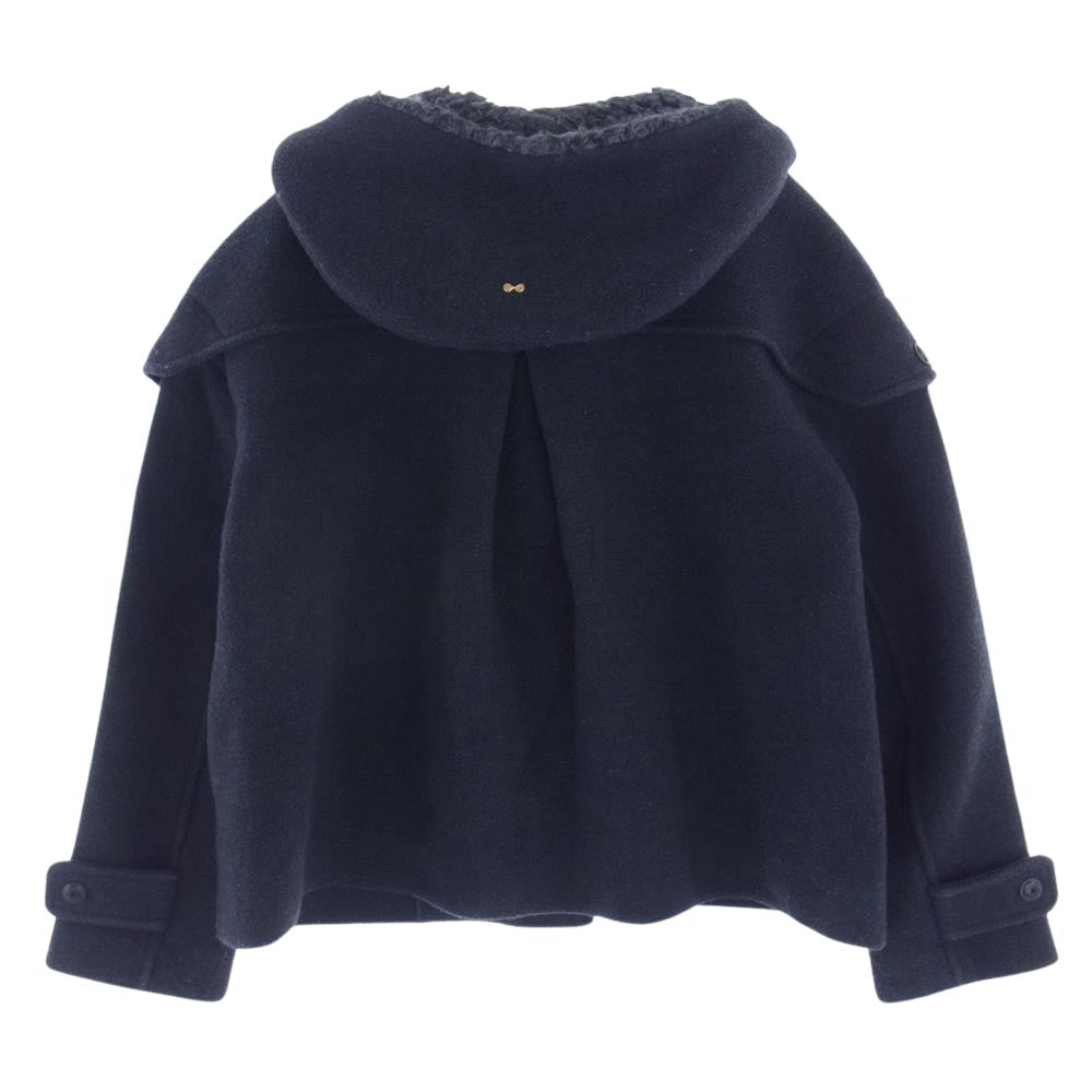mina perhonen ミナペルホネン ta6471 nordic moss ノルディックモス ウール ダッフル ショート コート ネイビー系 38【中古】
