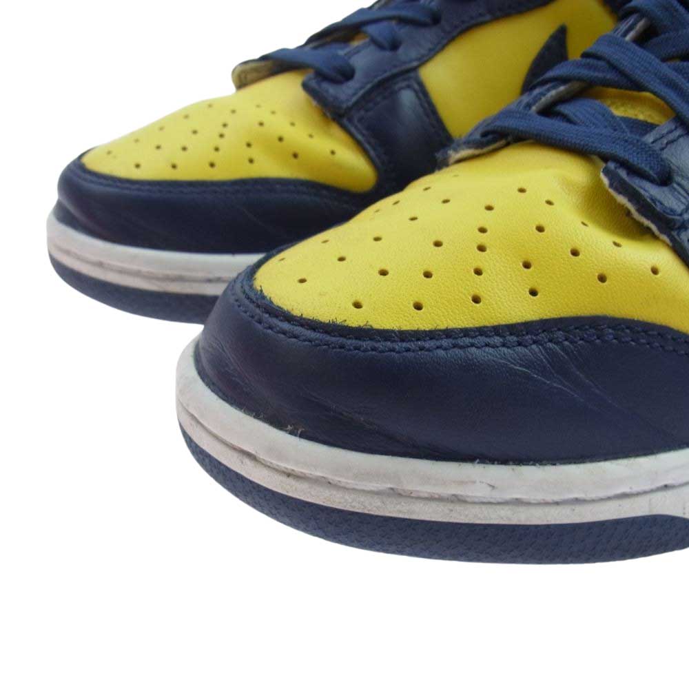 NIKE ナイキ DD1391-700 Dunk Low Michigan ダンク ロー ミシガン スニーカー イエロー系 ネイビー系 26cm【中古】