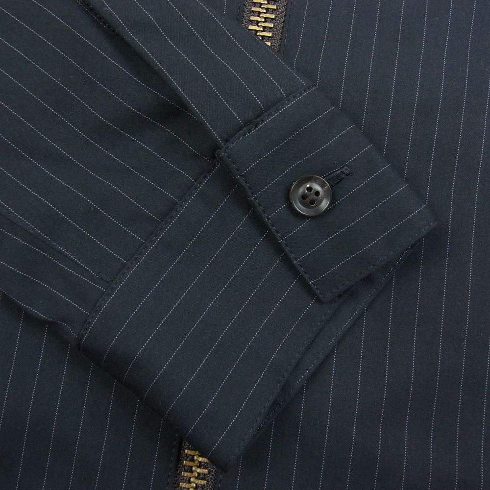 ジ　オールドサーカス 8151 トムストライプ スウィングトップ ジップ シャツ ブラック系 3【美品】【中古】