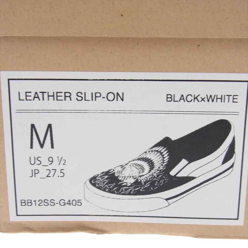 BACKBONE バックボーン 12SS BB12SS-G405 インディアンスカル レザー スリッポン スニーカー ブラック系 ホワイト系 M 27.5cm【美品】【中古】