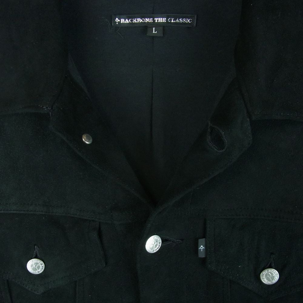BACKBONE バックボーン 12SS BB12S-LB30  ディアスキン 鹿革 トラッカー レザー ジャケット ブラック系 L【中古】