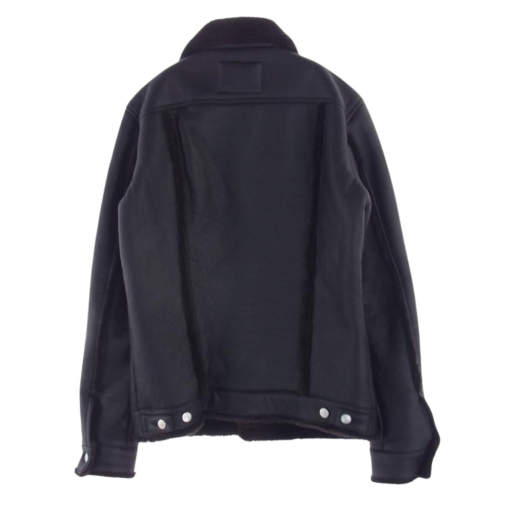 BACKBONE バックボーン 18AW BB18FW-LB10  MERINO MOUTON TRUCKER メリノ シープムートン レザー ジャケット ブラック系 L【極上美品】【中古】