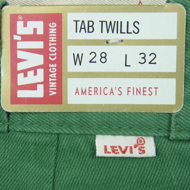 Levi's リーバイス 19509-0020 VINTAGE CLOTHING ヴィンテージ クロージング LVC タブ ツイル チノ パンツ グリーン系 W28 L32【中古】