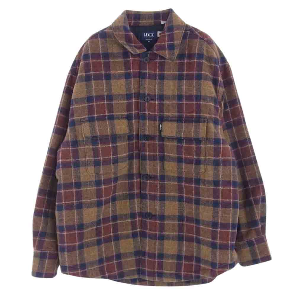 Levi's リーバイス A0278-0001 MADE&CRAFTED メイドアンドクラフテッド FILLED OVER SHIRT LMC AMAKUSA PLAID MOJ オーバー チェック シャツ ジャケット ブラウン系 XS【美品】【中古】