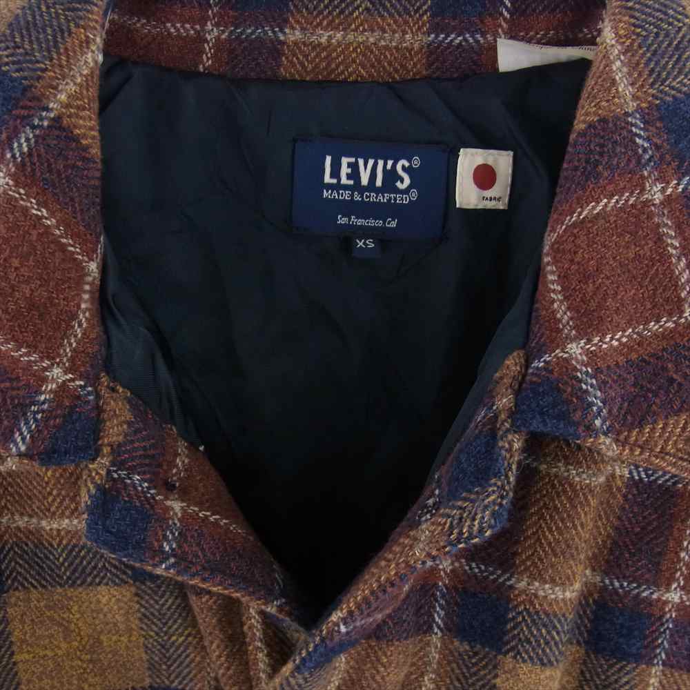 Levi's リーバイス A0278-0001 MADE&CRAFTED メイドアンドクラフテッド FILLED OVER SHIRT LMC AMAKUSA PLAID MOJ オーバー チェック シャツ ジャケット ブラウン系 XS【美品】【中古】