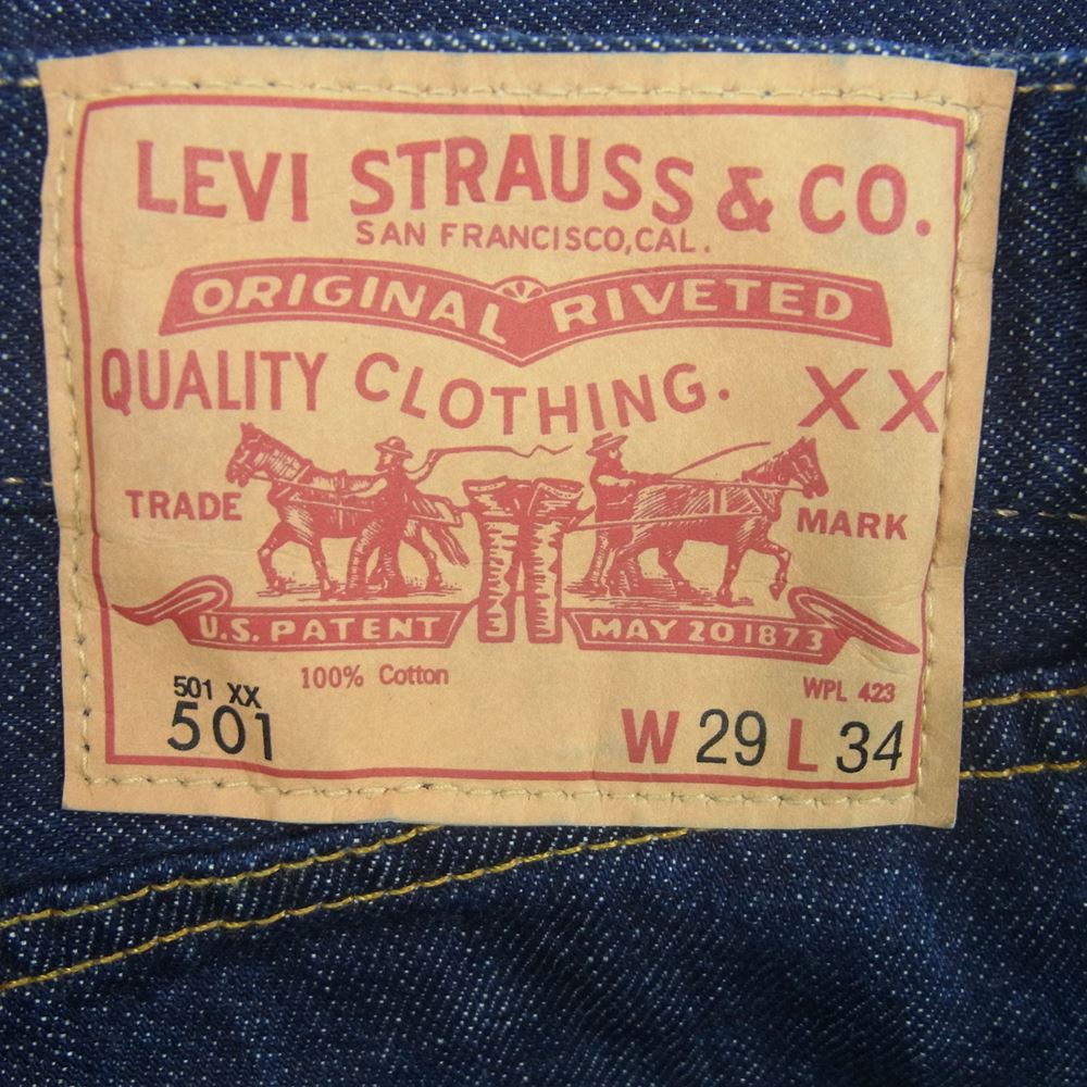 Levi's リーバイス 66501-0135 VINTAGE CLOTHING ヴィンテージクロージング LVC 66モデル 501 ストレート デニム パンツ インディゴブルー系 W29 L34【美品】【中古】