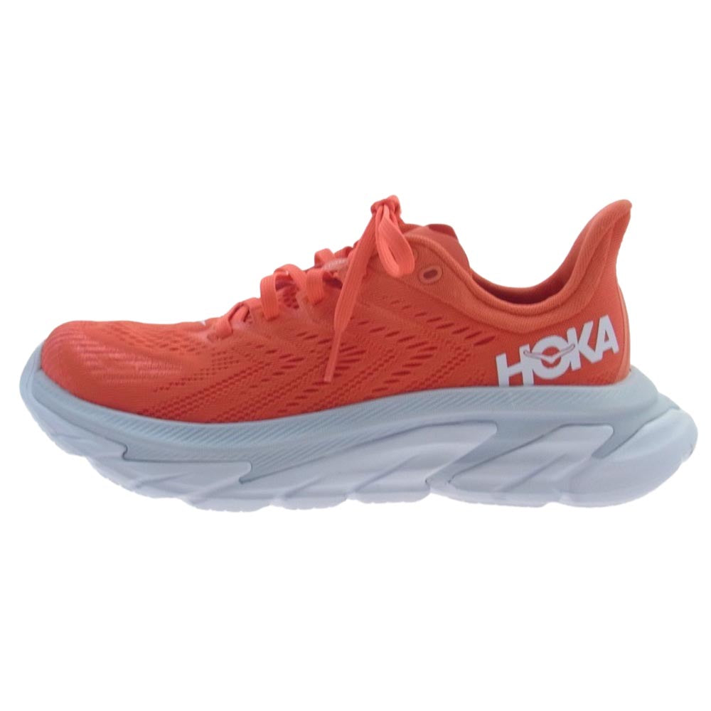 HOKA ONE ONE ホカ オネオネ 1110511 HCWH Womens CLIFTON EDGE Trail Running Shoes クリフトン エッジ トレイル ランニング シューズ スニーカー オレンジ系 24cm【極上美品】【中古】