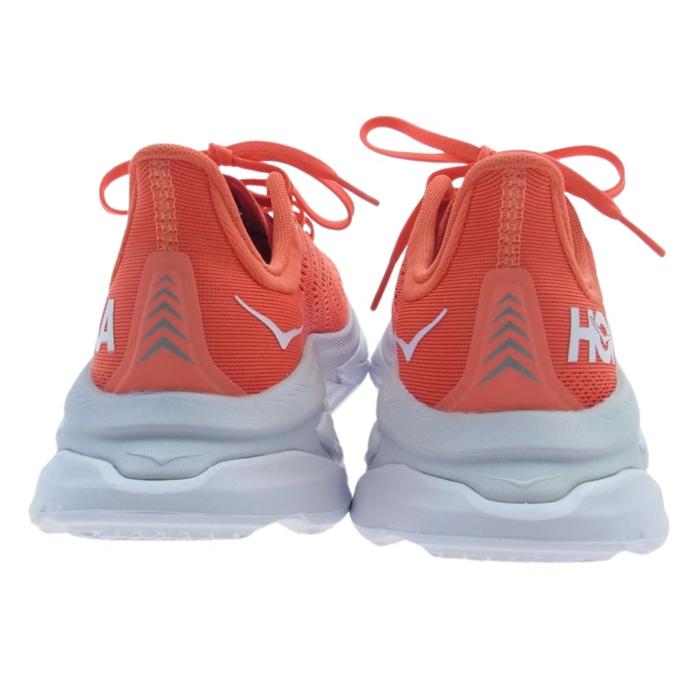 HOKA ONE ONE ホカ オネオネ 1110511 HCWH Womens CLIFTON EDGE Trail Running Shoes クリフトン エッジ トレイル ランニング シューズ スニーカー オレンジ系 24cm【極上美品】【中古】
