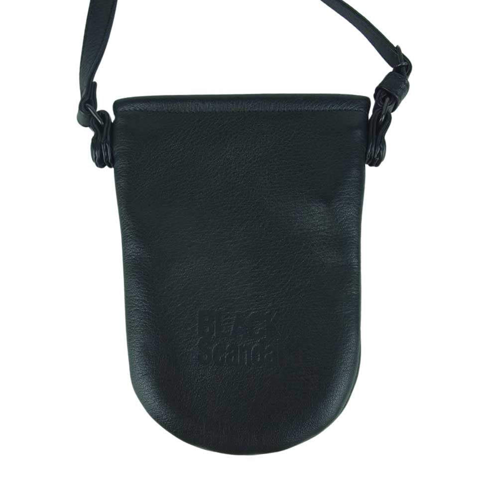 ブラックスキャンダル ヨウジヤマモト HN-112-782 シュリンクカウレザー ポーチ 2WAY ミニ ショルダー バッグ ブラック系【中古】
