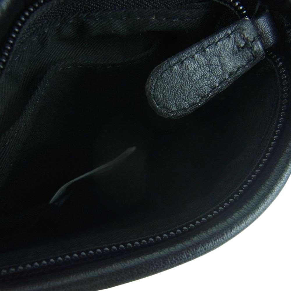 ブラックスキャンダル ヨウジヤマモト HN-112-782 シュリンクカウレザー ポーチ 2WAY ミニ ショルダー バッグ ブラック系【中古】