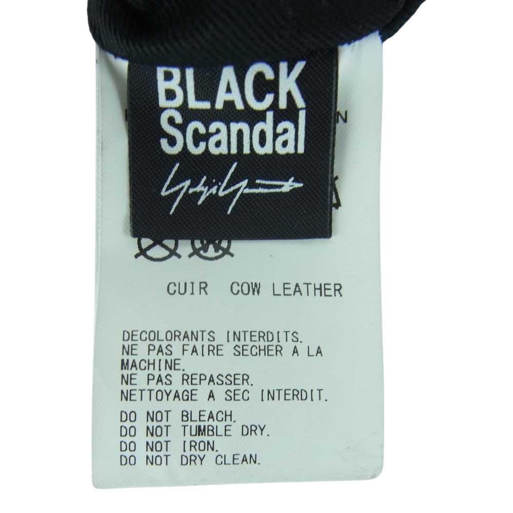 ブラックスキャンダル ヨウジヤマモト HN-112-782 シュリンクカウレザー ポーチ 2WAY ミニ ショルダー バッグ ブラック系【中古】