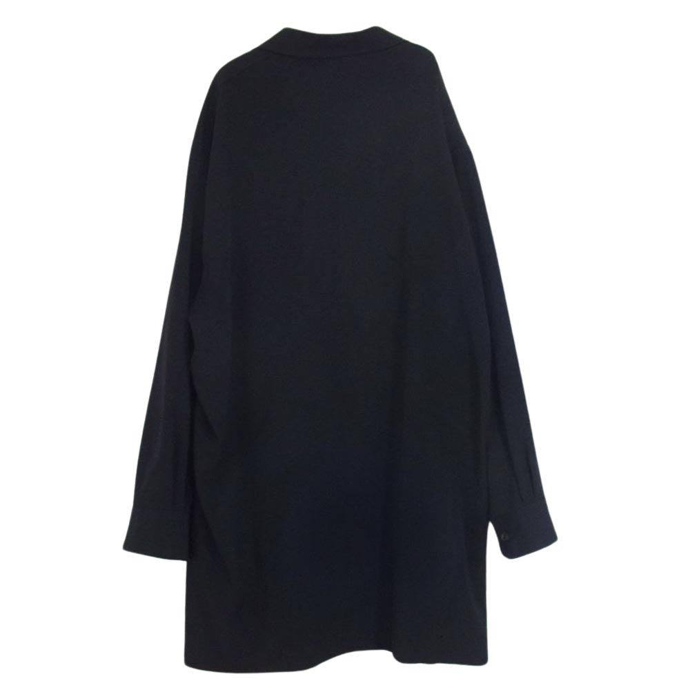 Yohji Yamamoto POUR HOMME ヨウジヤマモトプールオム 22SS HG-B13-500 PRODUCE プロデュース TA/TUXEDO OPEN COLLAR FRONT PLACKET BLOUSE A-開襟前立て付きB ブラック系 2【中古】