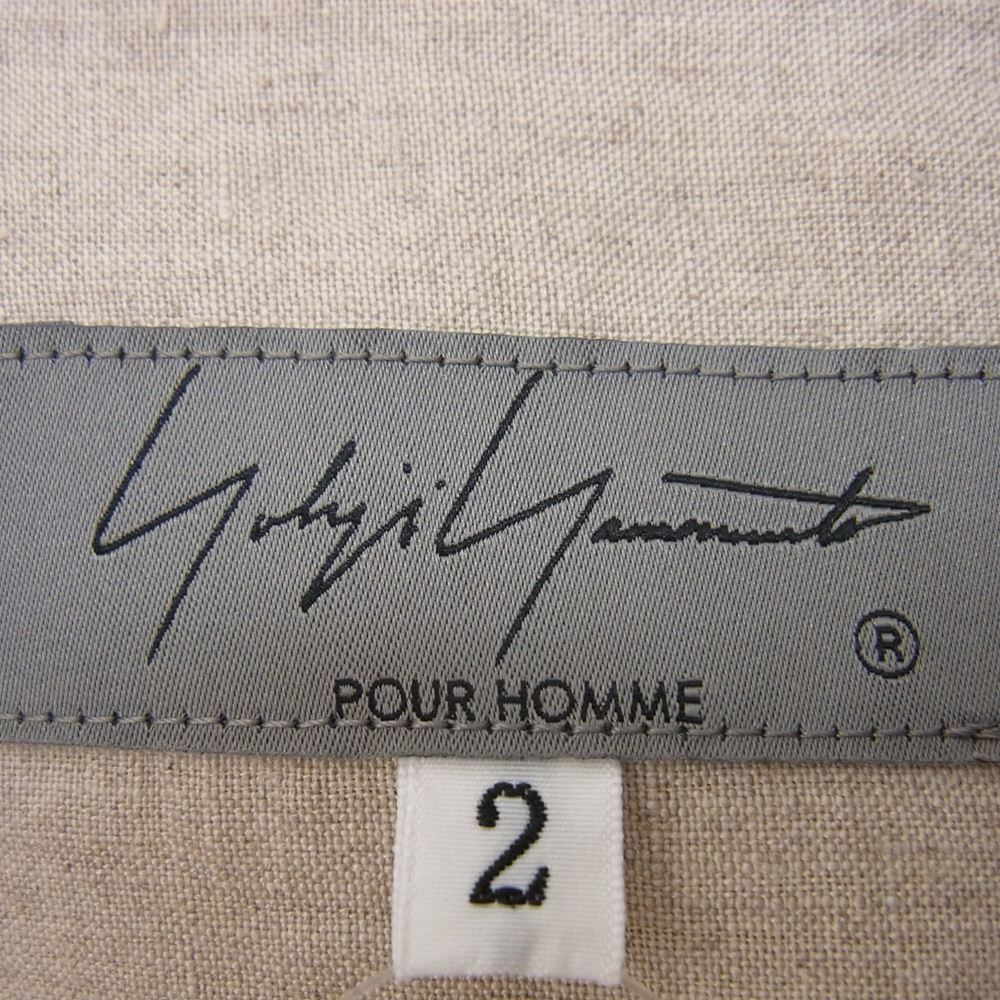 Yohji Yamamoto POUR HOMME ヨウジヤマモトプールオム 22SS HG-B28-301 HIGH COUNT LINEN ZIP OPEN BLOUSE リネン フルジップ ファスナー開きB トラック シャツジャケット ベージュ系 2【中古】