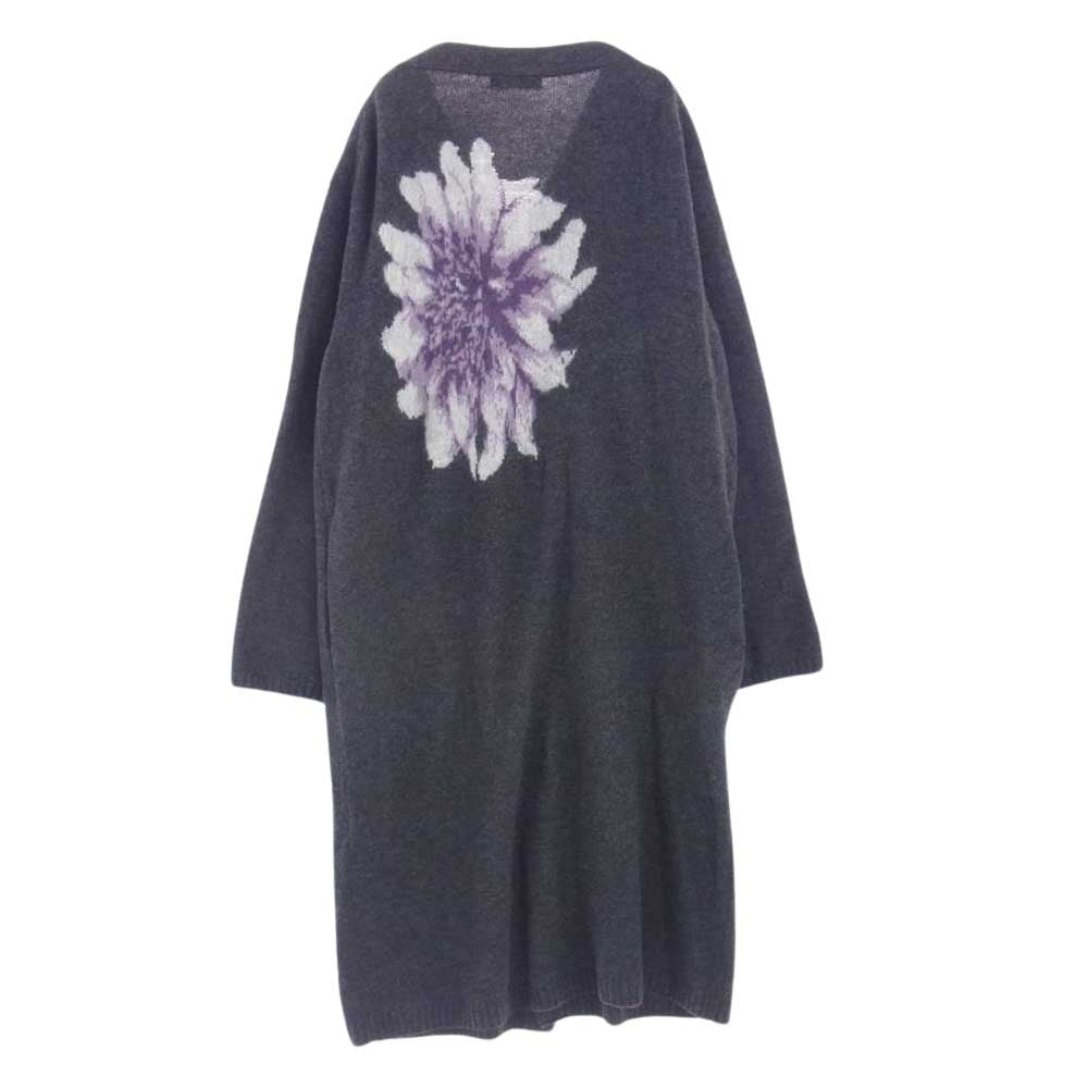 Yohji Yamamoto POUR HOMME ヨウジヤマモトプールオム 21AW HX-K77-181 ダリア 花柄ロングCD バックフラワー ロング カーディガン グレー系 3【中古】