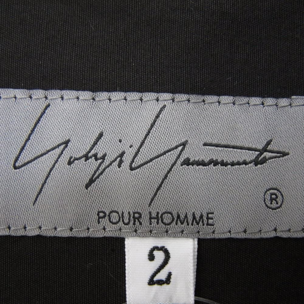 Yohji Yamamoto POUR HOMME ヨウジヤマモトプールオム 22SS HG-B90-034 ダリア刺繍 橙入りB 長袖 シャツ ブラウス ブラック系 2【中古】