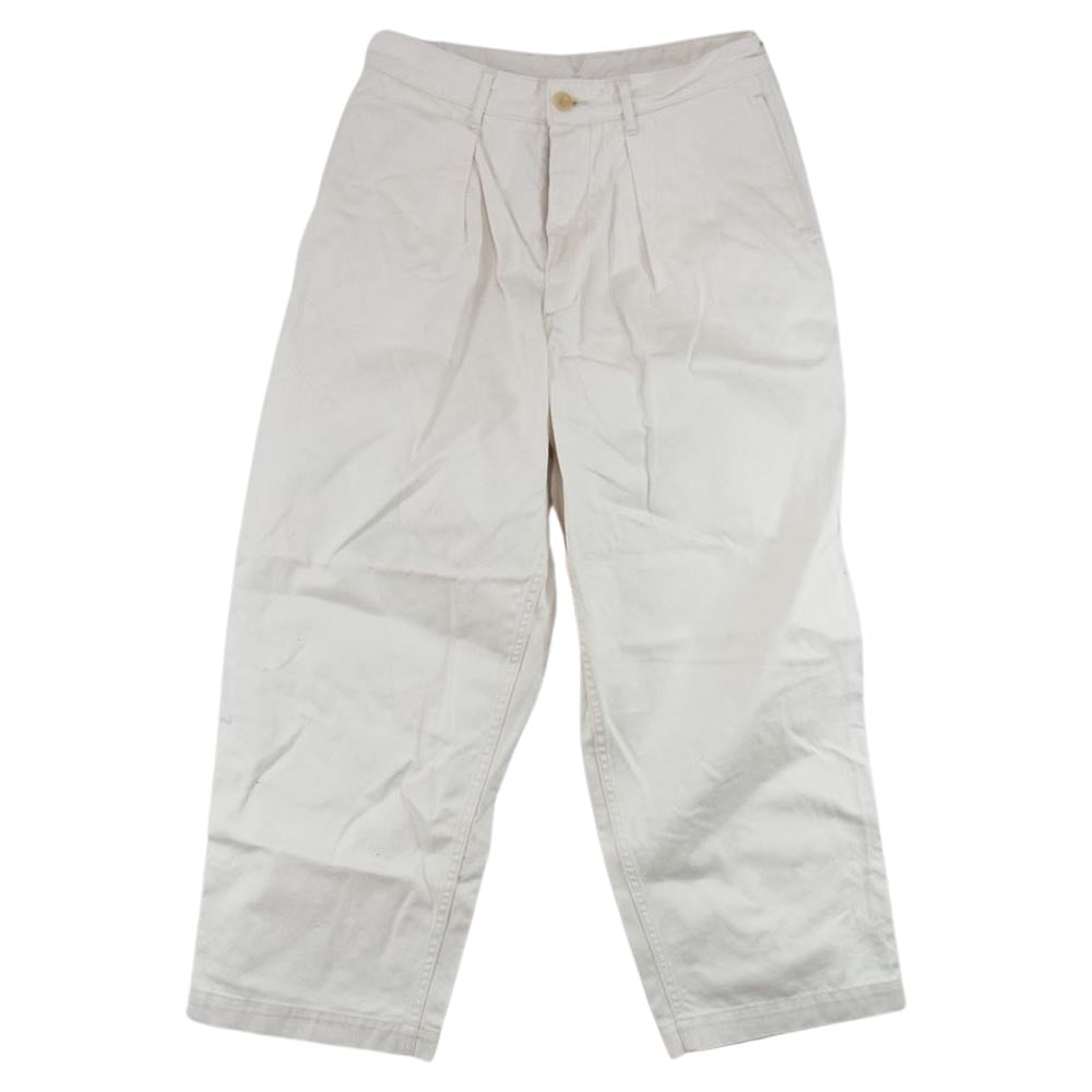 サクラ シンチバック 1タック パンツ ナチュラル オフホワイト系 32【中古】