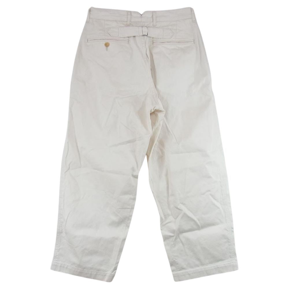 サクラ シンチバック 1タック パンツ ナチュラル オフホワイト系 32【中古】