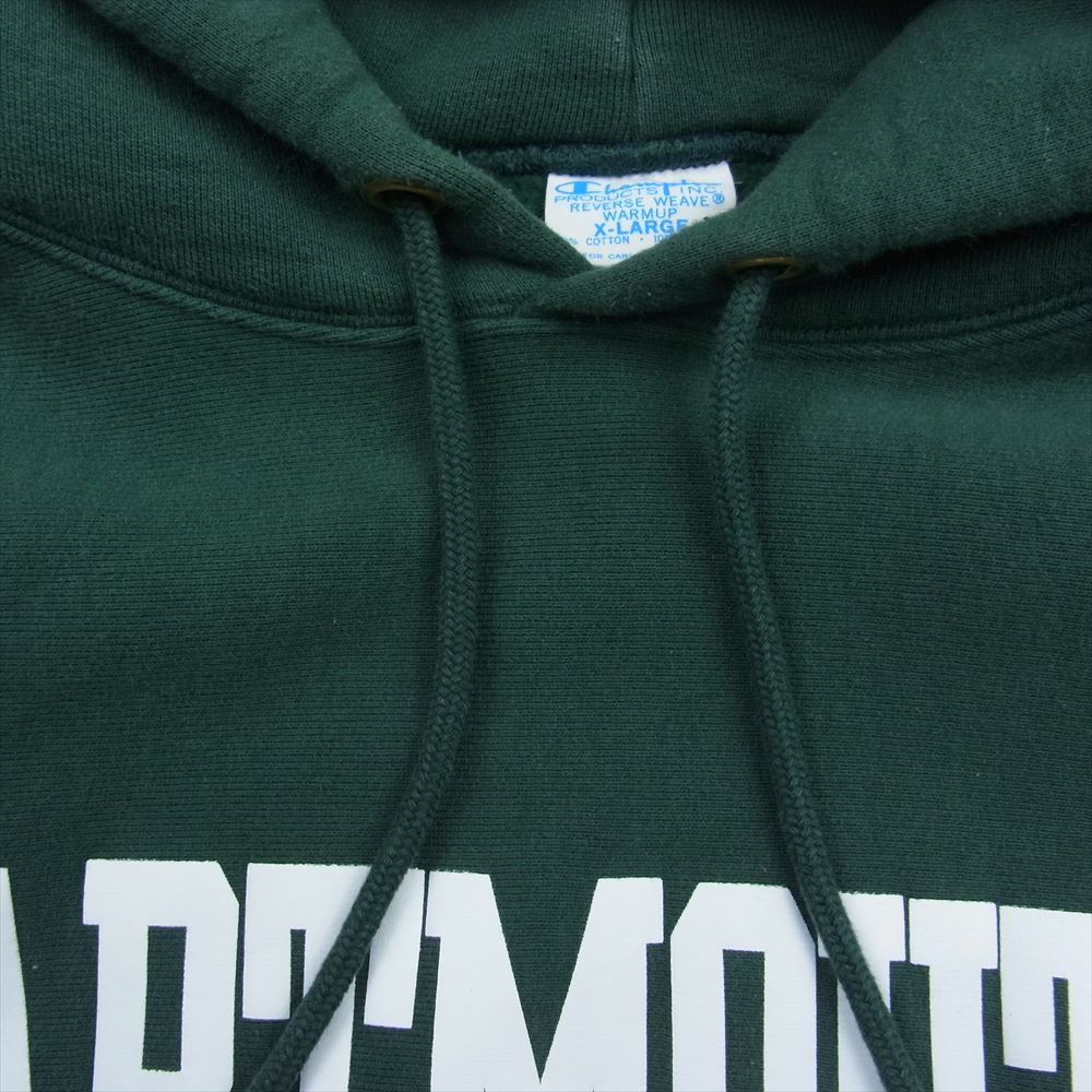 Champion チャンピオン C3-S122 青単タグ 復刻 DARTMOUSE カレッジプリント リバースウィーブ スウェット パーカー グリーン系 XL【中古】