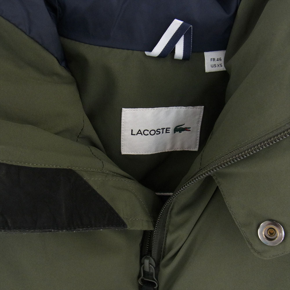 LACOSTE ラコステ BH9803 キルトタフタ ダウン ジャケット カーキ系 US　XS【中古】