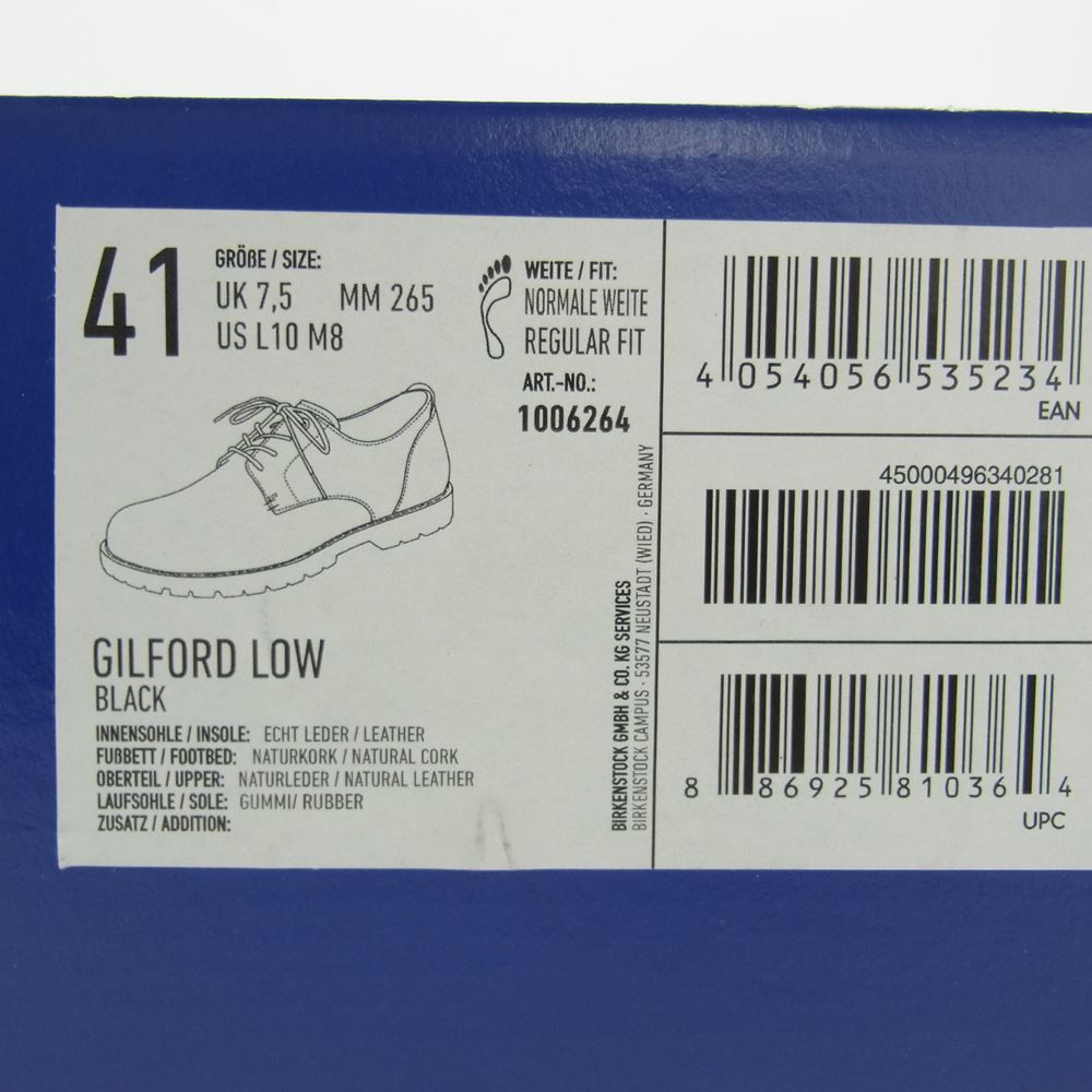 BIRKENSTOCK ビルケンシュトック Gilford Low ギルフォード ロー プレーントゥ シューズ ブラック系 26.5cm【中古】