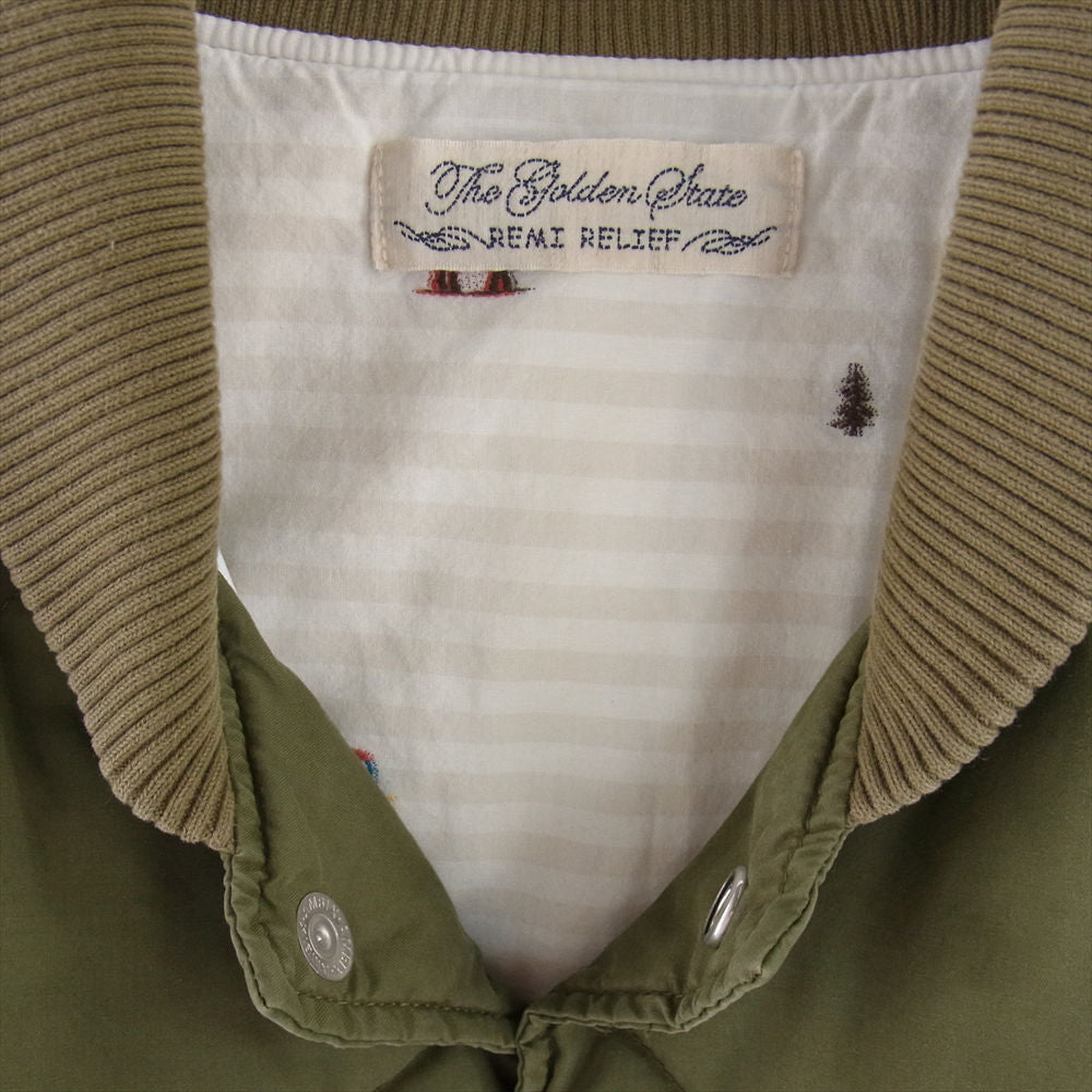 REMI RELIEF レミレリーフ キルティング ダウン ジャケット カーキ系 XL【中古】