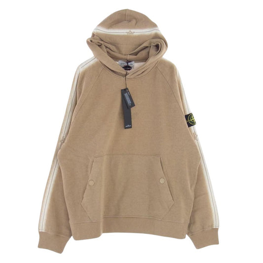 Supreme シュプリーム 22SS Stone Island Stripe Hooded Sweatshirt  ストーンアイランド ストライプ スウェット パーカー ライトブラウン系 L【新古品】【未使用】【中古】