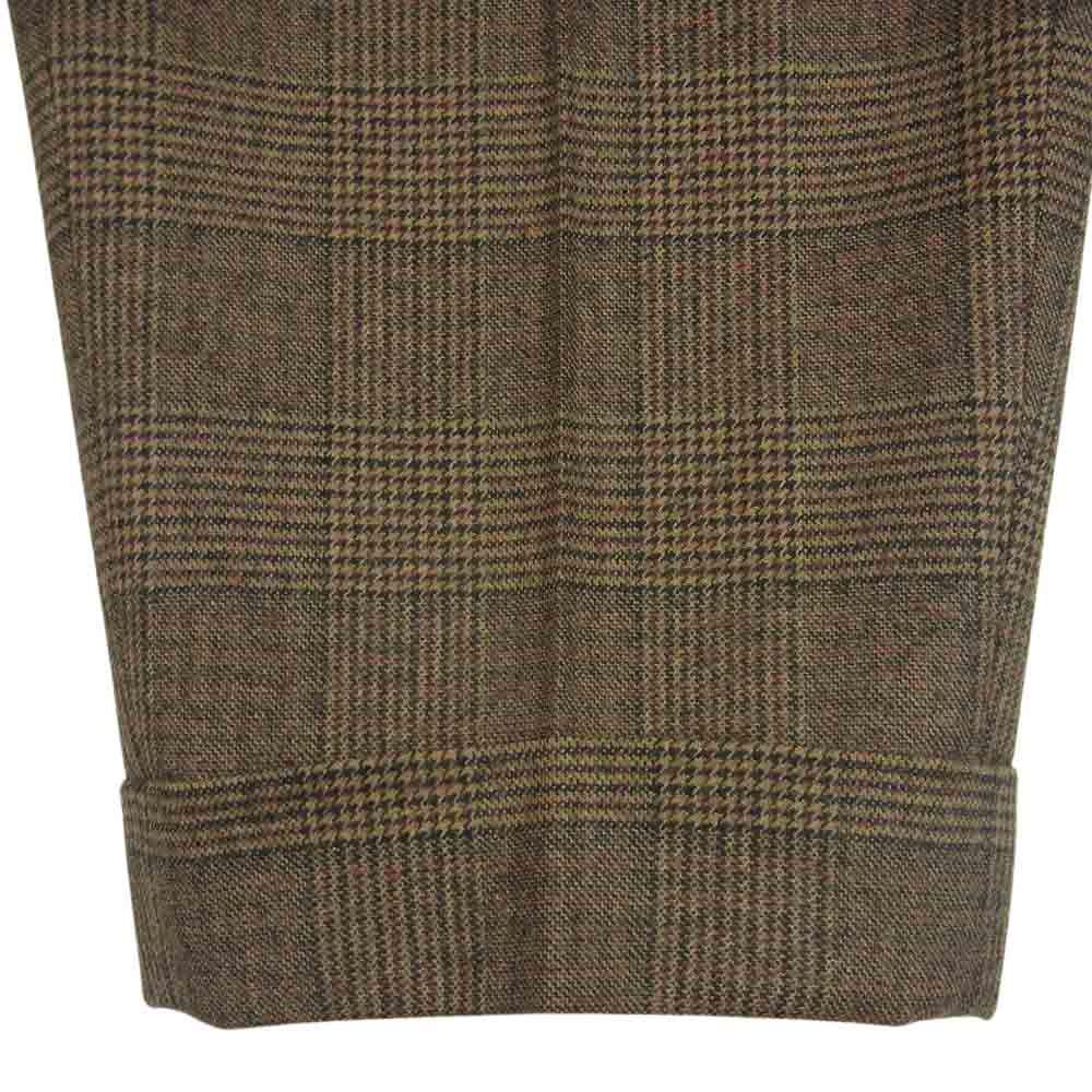 kolor カラー 19AW 19WCM-P09109 フランネルチェック 切替 テーパード スラックス パンツ 日本製 ブラウン系 1【中古】