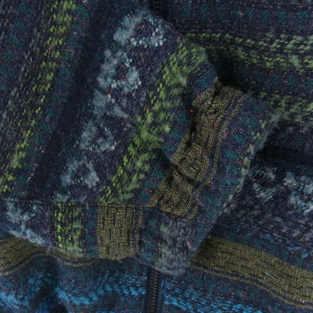 WHITE MOUNTAINEERING ホワイトマウンテニアリング 18AW WM1873215 ニット切替 ボーダー フルジップ ジャケット ブルー系 グリーン系 2【中古】