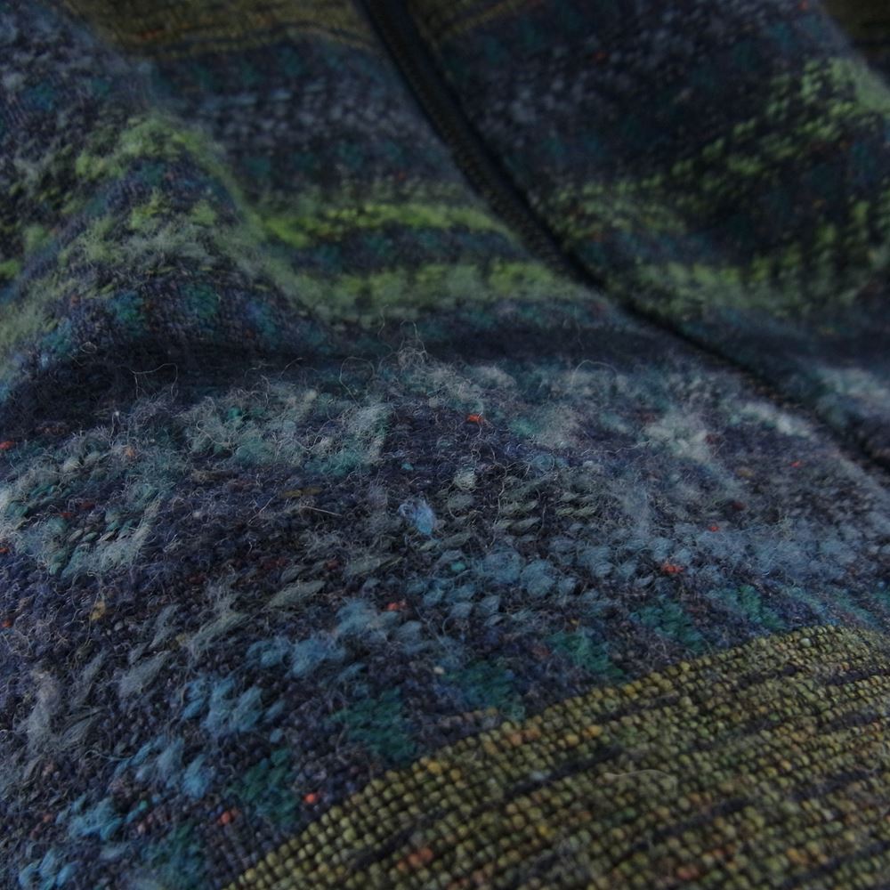 WHITE MOUNTAINEERING ホワイトマウンテニアリング 18AW WM1873215 ニット切替 ボーダー フルジップ ジャケット ブルー系 グリーン系 2【中古】