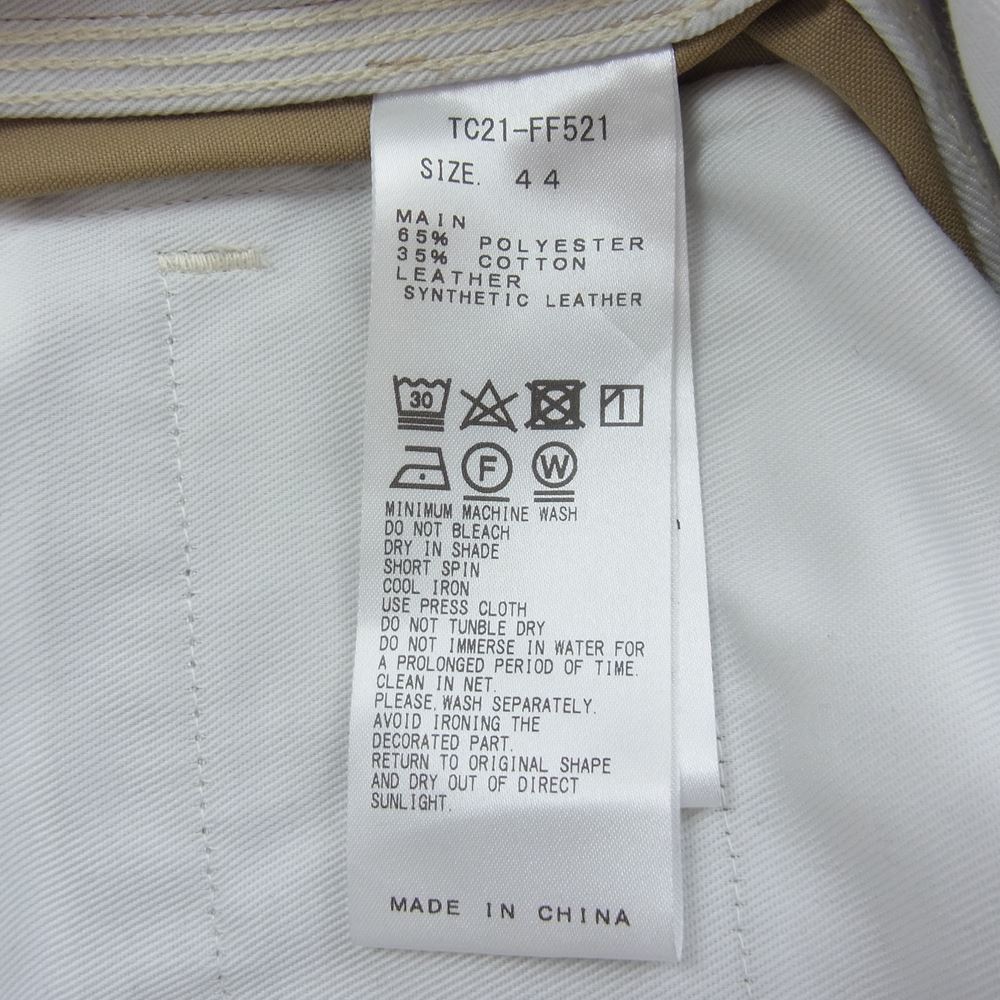 TOGA トーガ 22SS TC21-FF521 ARCHIVES アーカイブス DICKIES ディッキーズ FLARE PANTS コンチョ スタッズ付き ワーク フレア チノパンツ ベージュ系 44【中古】