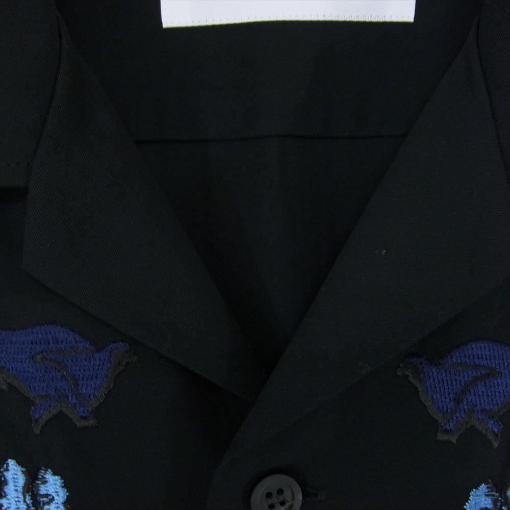 TOGA トーガ 22AW TV22-FJ340 ARCHIVES アーカイブス Rayon twill shirt エンブロイダリ― 刺繍 レーヨン ツイル 長袖 シャツ ブラック系 46【中古】