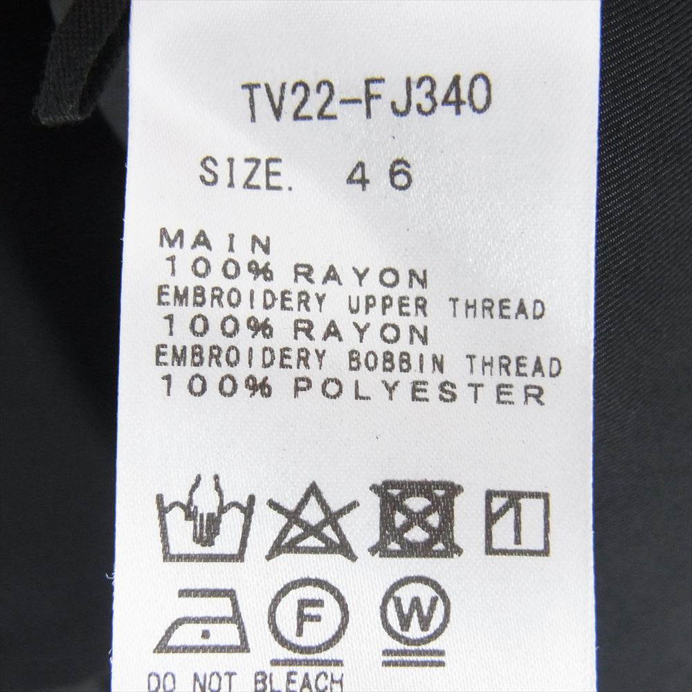 TOGA トーガ 22AW TV22-FJ340 ARCHIVES アーカイブス Rayon twill shirt エンブロイダリ― 刺繍 レーヨン ツイル 長袖 シャツ ブラック系 46【中古】