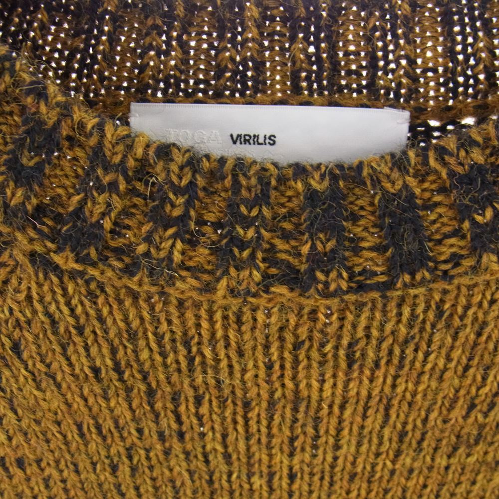 TOGA トーガ 22AW TV22-XN305 VIRILIS ビリリース CONCHO KNIT PULLOVER コンチョ ニット プルオーバー イエローブラウン系 46【中古】