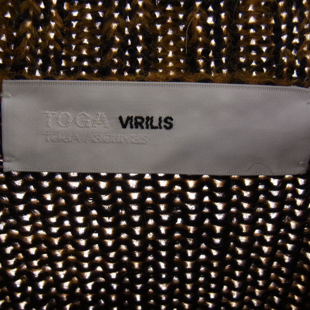 TOGA トーガ 22AW TV22-XN305 VIRILIS ビリリース CONCHO KNIT PULLOVER コンチョ ニット プルオーバー イエローブラウン系 46【中古】