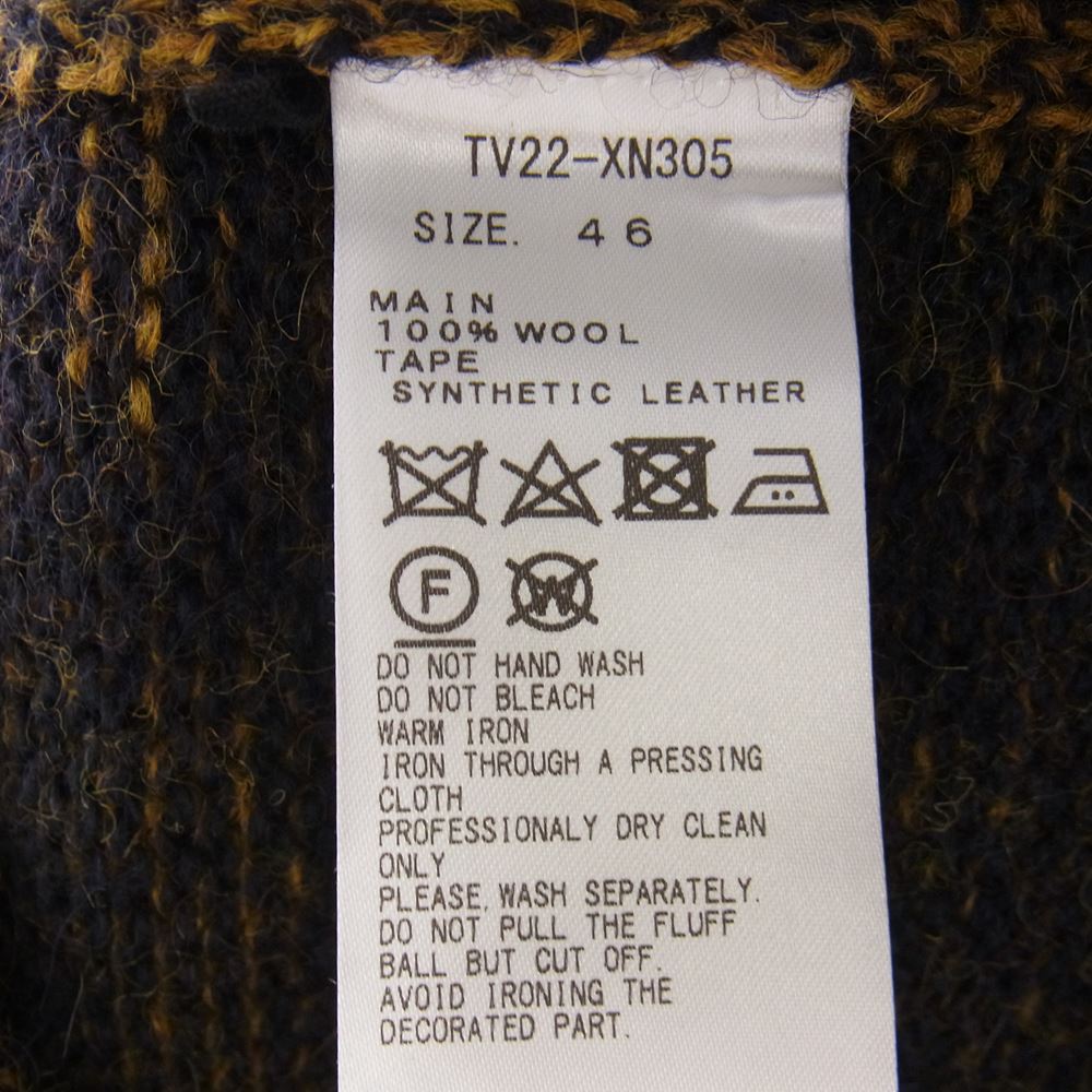 TOGA トーガ 22AW TV22-XN305 VIRILIS ビリリース CONCHO KNIT PULLOVER コンチョ ニット プルオーバー イエローブラウン系 46【中古】