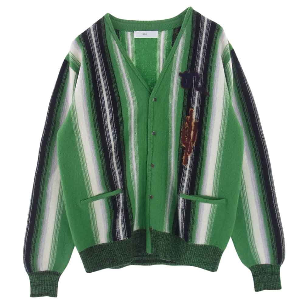 TOGA トーガ 22AW TV22-X0302 VIRILIS ビリリース stripe knit cardigan ストライプ ニット カーディガン ライトグリーン系 48【中古】