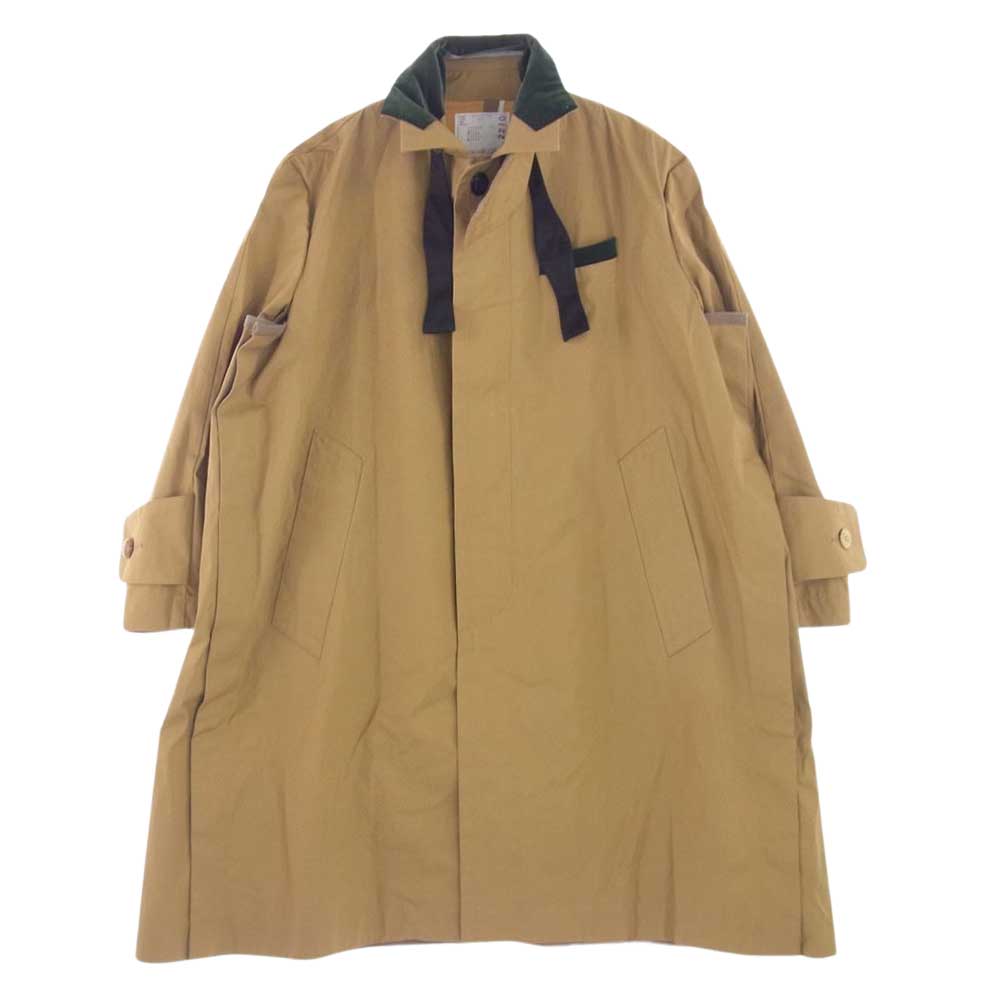Sacai サカイ 20SS 20-02210M オーバーサイズ ステンカラー コート ベージュ系 1【中古】