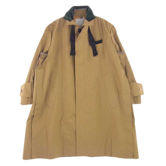 Sacai サカイ 20SS 20-02210M オーバーサイズ ステンカラー コート ベージュ系 1【中古】