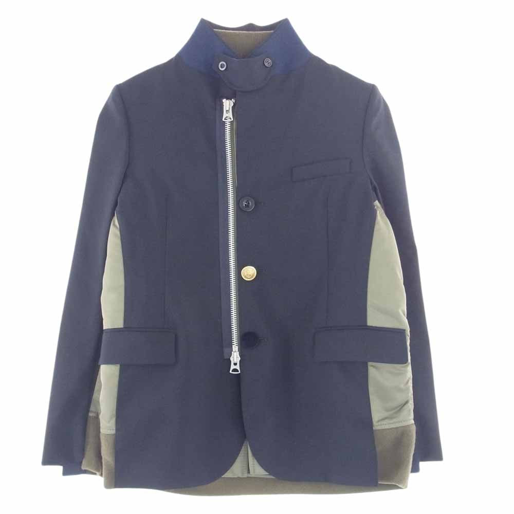 Sacai サカイ 21SS 21-02456M SUITING MA-1 ドッキング スーチング ブレザー テーラードジャケット ブルゾン ネイビー系 カーキ系 1【美品】【中古】