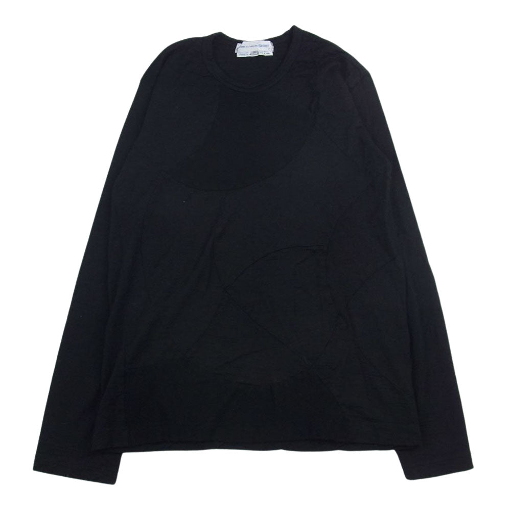 コムデギャルソンシャツ FW09209 フランス製 製品加工 ウール パッチワーク ニット ブラック系 M【中古】