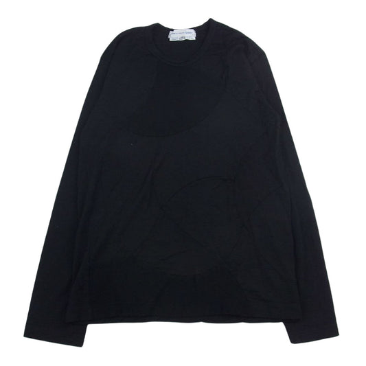 コムデギャルソンシャツ FW09209 フランス製 製品加工 ウール パッチワーク ニット ブラック系 M【中古】