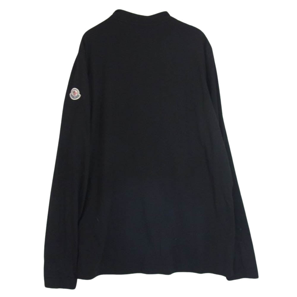 MONCLER モンクレール 22SS T-SHIRT MANICA LUNGA フロント ロゴ 長袖 Tシャツ ブラック系 S【美品】【中古】