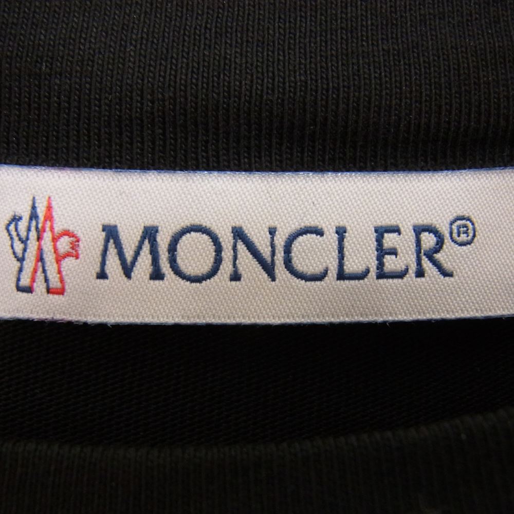 MONCLER モンクレール 22SS T-SHIRT MANICA LUNGA フロント ロゴ 長袖 Tシャツ ブラック系 S【美品】【中古】
