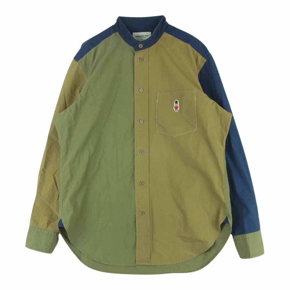 MACKINTOSH PHILOSOPHY マッキントッシュフィロソフィー H1M19-424-46 Buckingham Bear バッキンガム ベア 刺繍 長袖 シャツ カーキ系 ベージュ系 ネイビー系 38【中古】