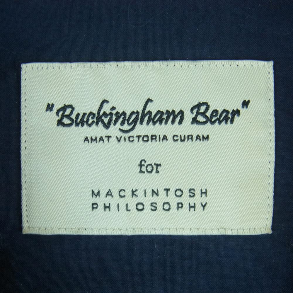 MACKINTOSH PHILOSOPHY マッキントッシュフィロソフィー H1M19-424-46 Buckingham Bear バッキンガム ベア 刺繍 長袖 シャツ カーキ系 ベージュ系 ネイビー系 38【中古】