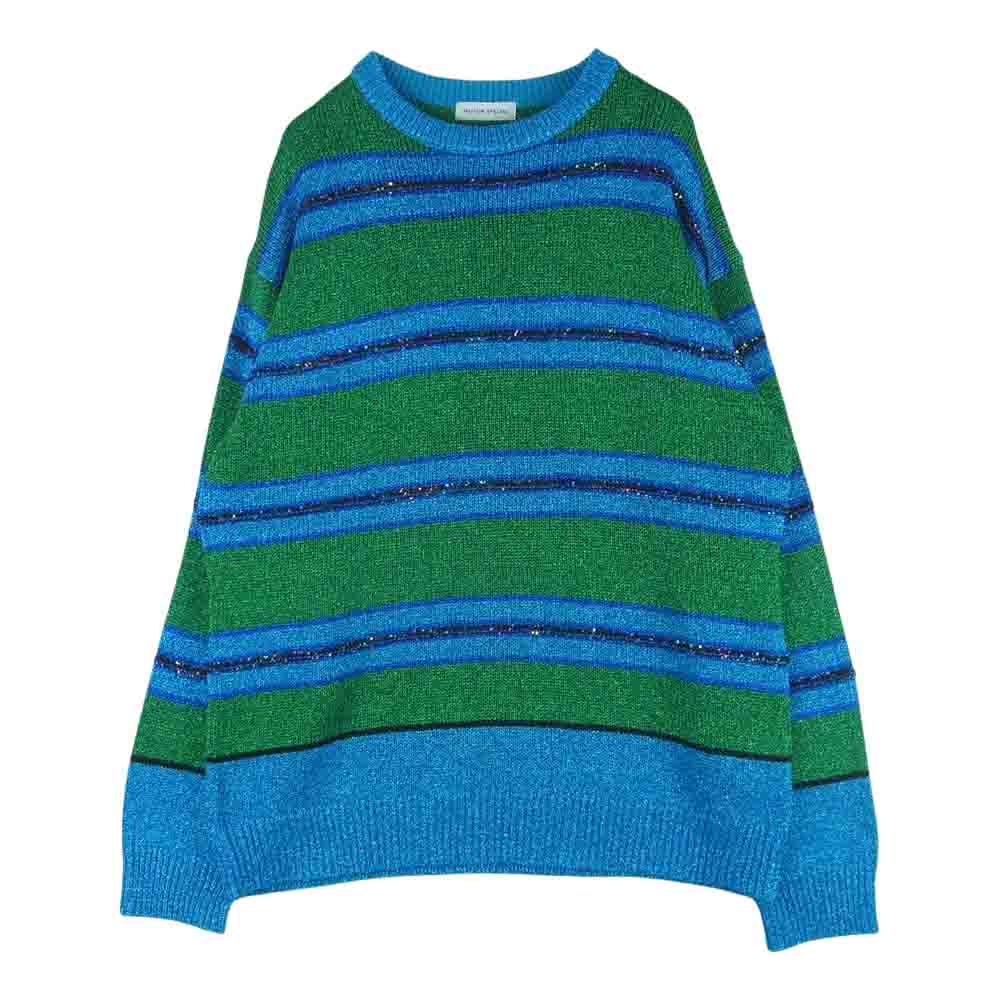 メゾンスペシャル 21222365306 Sparkling Border Knit Pullover スパークリング ボーダー ニット プルオーバー グリーン系 ライトブルー系 FREE【中古】