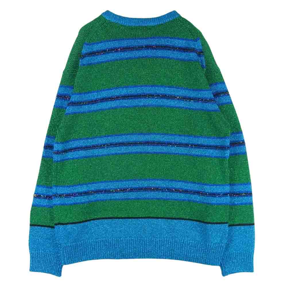 メゾンスペシャル 21222365306 Sparkling Border Knit Pullover スパークリング ボーダー ニット プルオーバー グリーン系 ライトブルー系 FREE【中古】