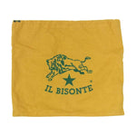 IL BISONTE イルビゾンテ ロゴ型押し フラットジップポーチ クラッチバッグ ベージュ系【中古】